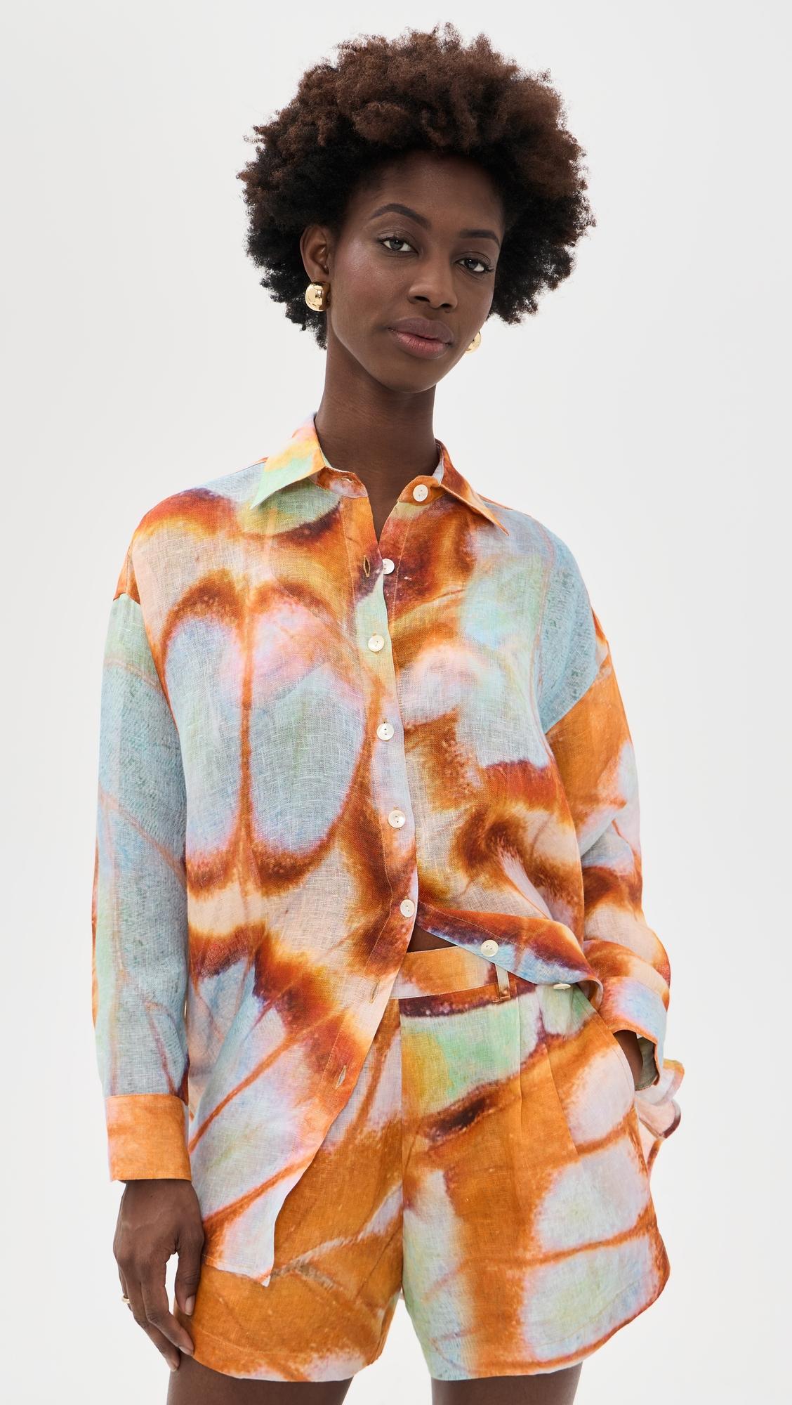 Playa Linen Boyfriend Shirt by VITAMIN A
