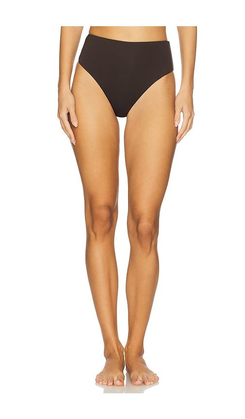 vitamin A Barcelona High Waist Bikini Bottom in Black by VITAMIN A