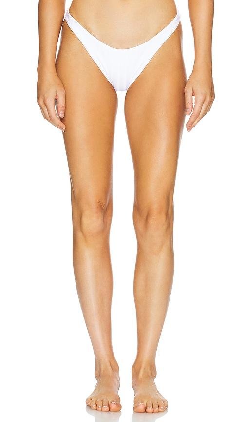 vitamin A Cali High Leg Bikini Bottom in White by VITAMIN A