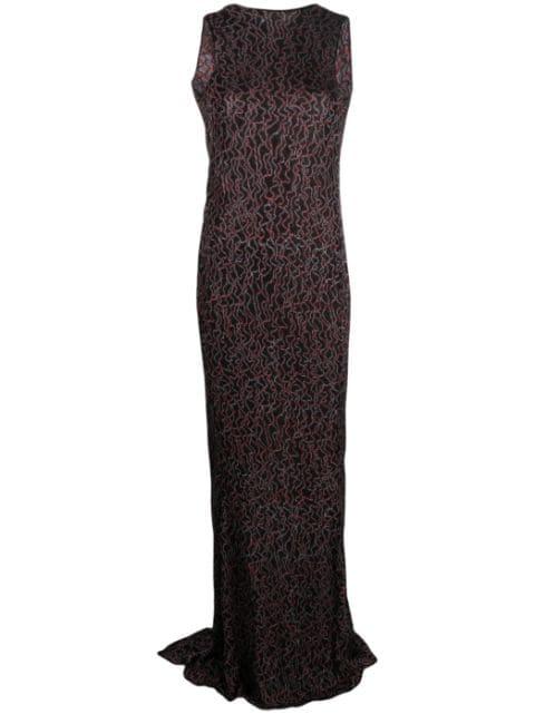 draped-detailing floor-length dress by VITELLI
