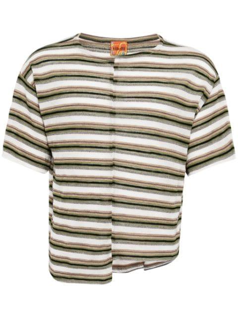 patchwork striped T-shirt by VITELLI