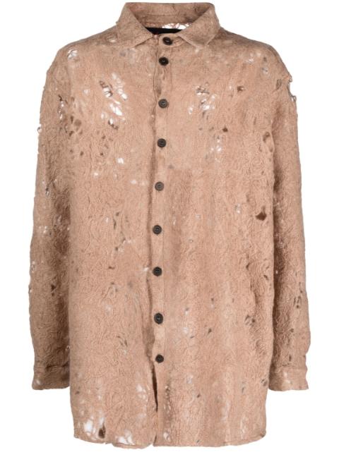 raw-cut finish long-sleeve shirt by VITELLI
