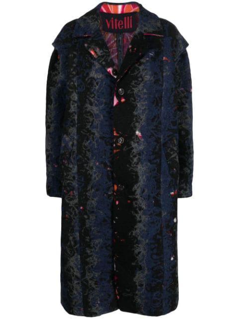 single-breasted recycled wool coat by VITELLI