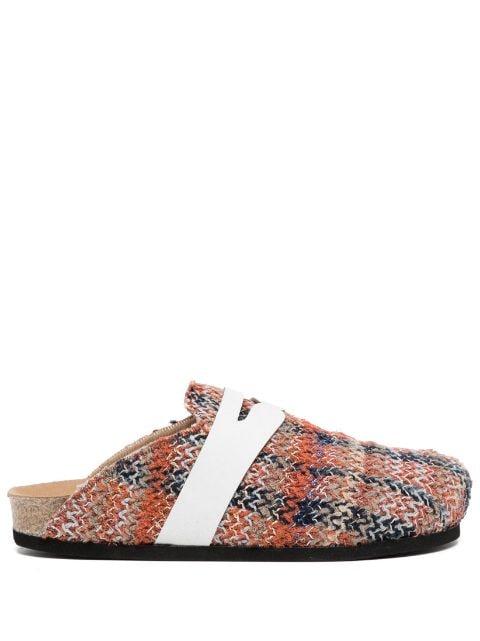 slip-on zigzag-edge slides by VITELLI