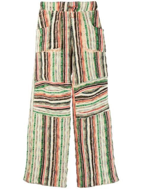 stripe-print cotton-blend trousers by VITELLI