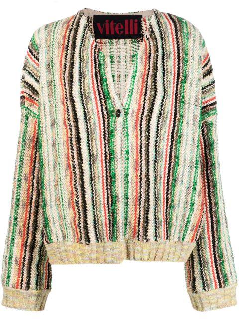 striped knit cardigan by VITELLI