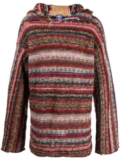 striped recycled wool hoodie by VITELLI