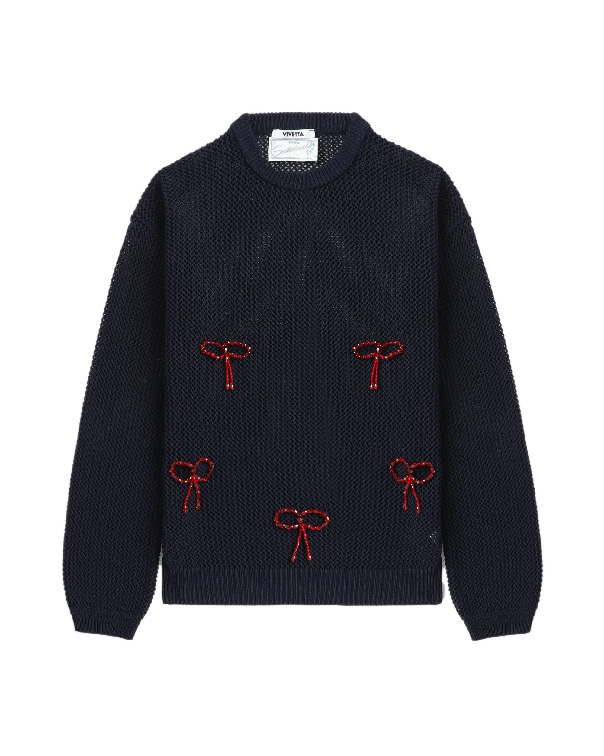Embroidered crew neck sweater by VIVETTA