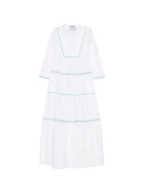 V-neck crochet-trim maxi dress by VIVETTA