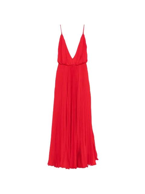 V-neck pleated maxi dress by VIVETTA