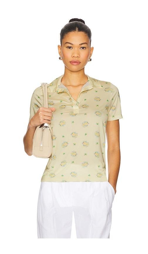 Vivetta Floral Print Polo in Yellow by VIVETTA