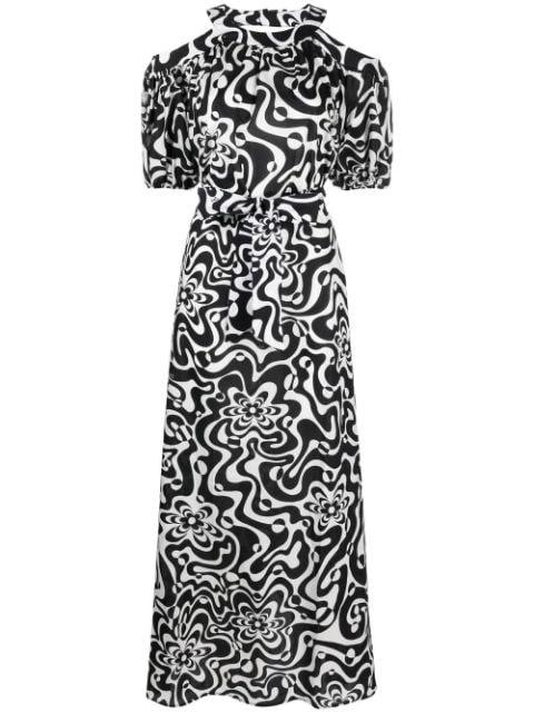 abstract-print cut-out dress by VIVETTA