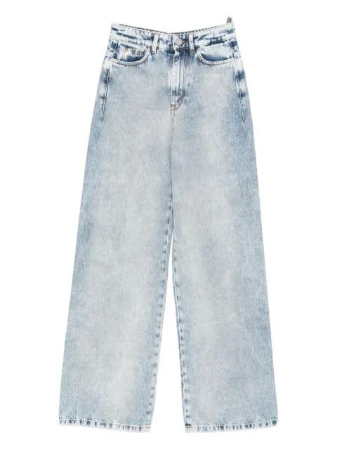 acid-wash wide-leg jeans by VIVETTA