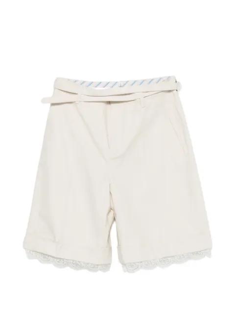 belted lace shorts by VIVETTA