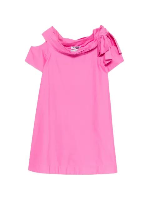 bow-detail cold-shoulder mini dress by VIVETTA