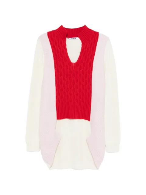 cable-knit V-neck mini dress by VIVETTA