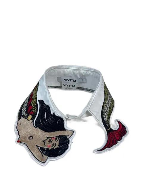 embroidered-mermaid motif collar by VIVETTA