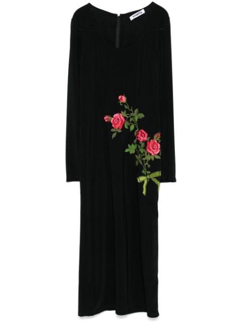 floral-embroidered midi dress by VIVETTA