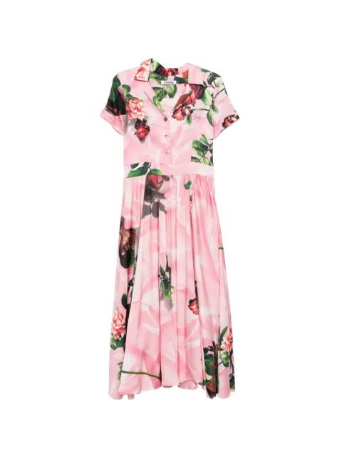 floral-print pleated dress by VIVETTA