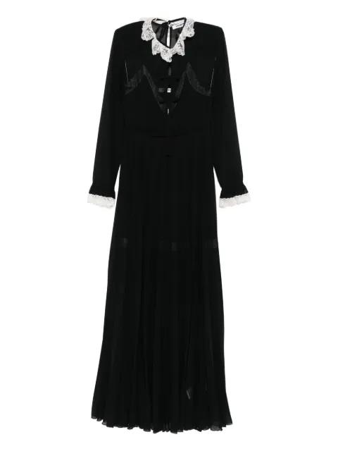 lace-trimmed pleated maxi dress by VIVETTA