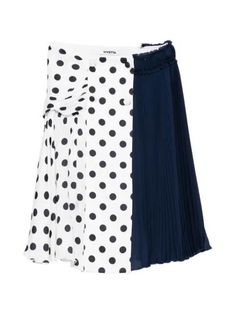 polka dot pleated midi skirt by VIVETTA