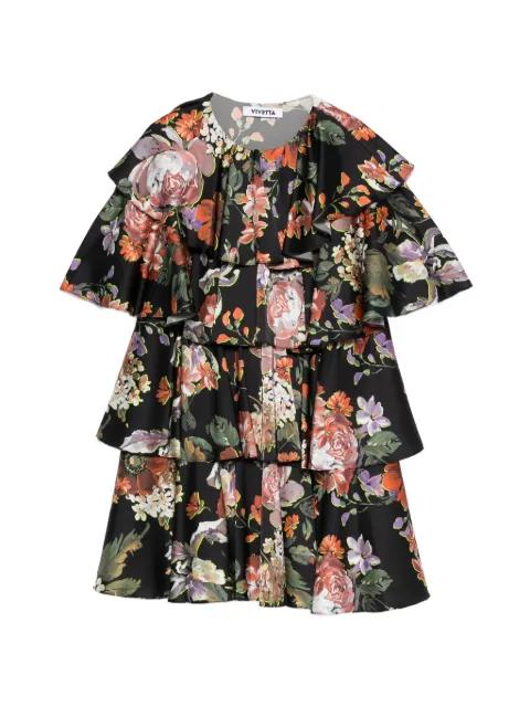 ruffled floral-print mini dress by VIVETTA