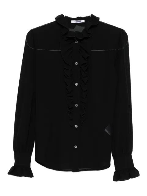 ruffled high-neck blouse by VIVETTA