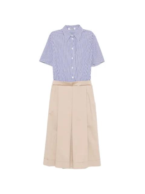 striped pleated midi dress by VIVETTA