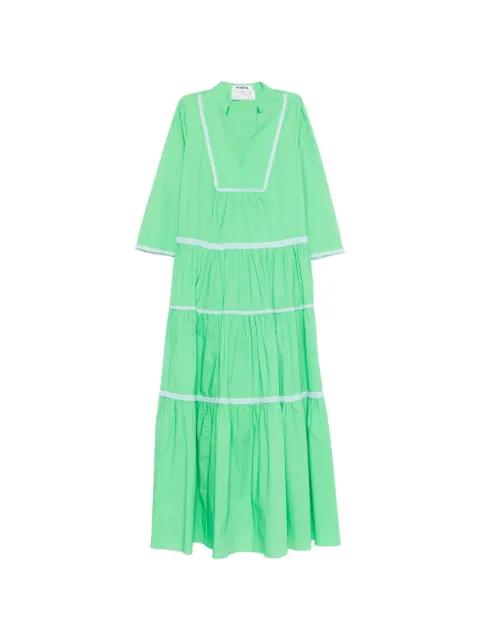 tiered crochet-trim maxi dress by VIVETTA