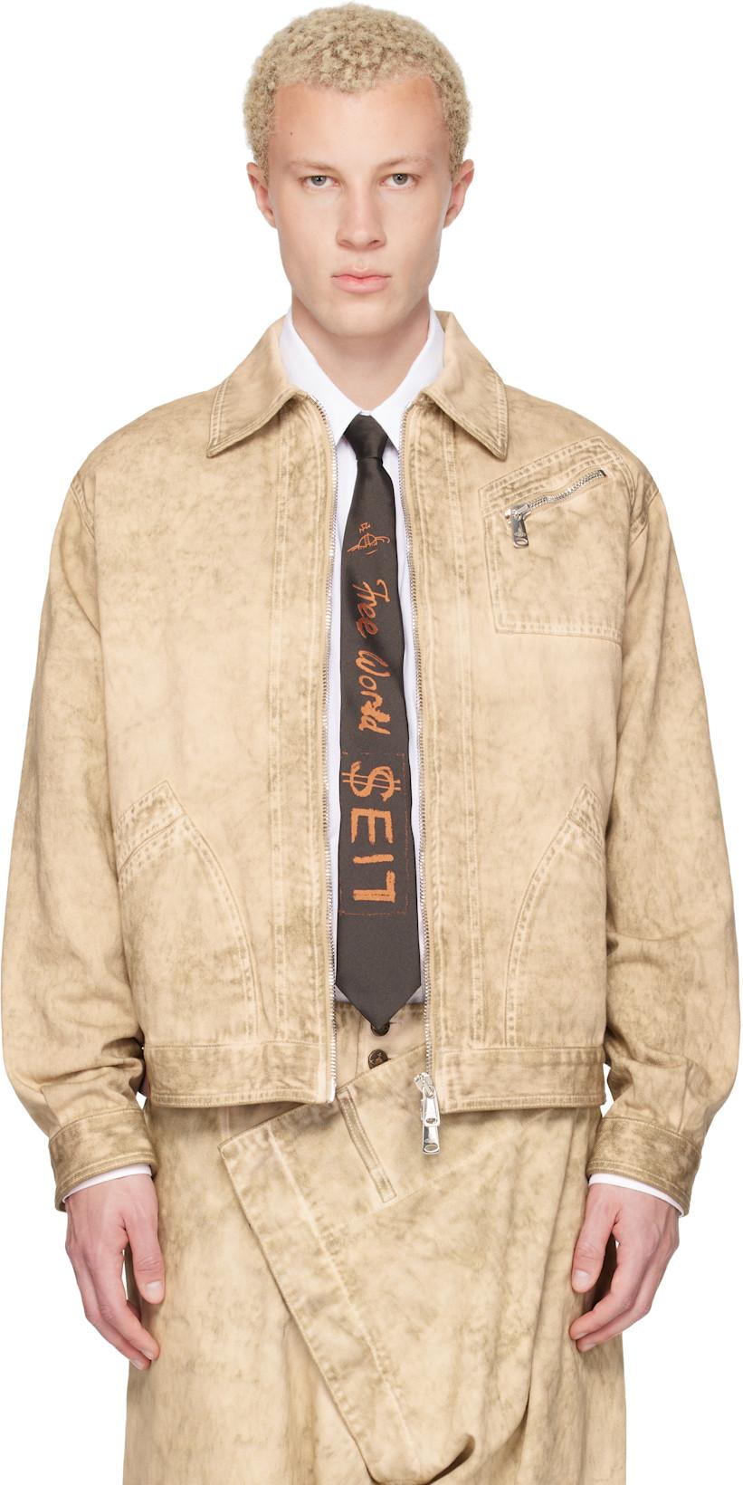 Beige Piranha Denim Jacket by VIVIENNE WESTWOOD