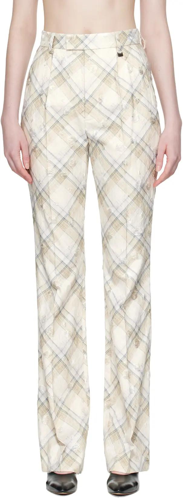Beige Ray Trousers by VIVIENNE WESTWOOD