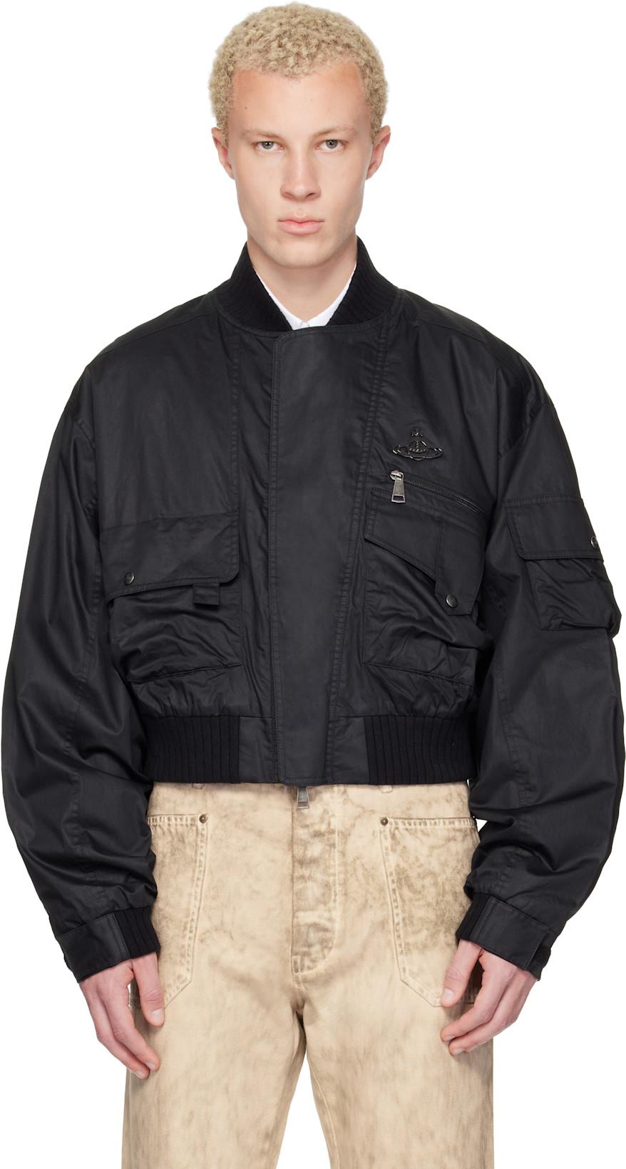 Black Achilles Bomber Jacket by VIVIENNE WESTWOOD