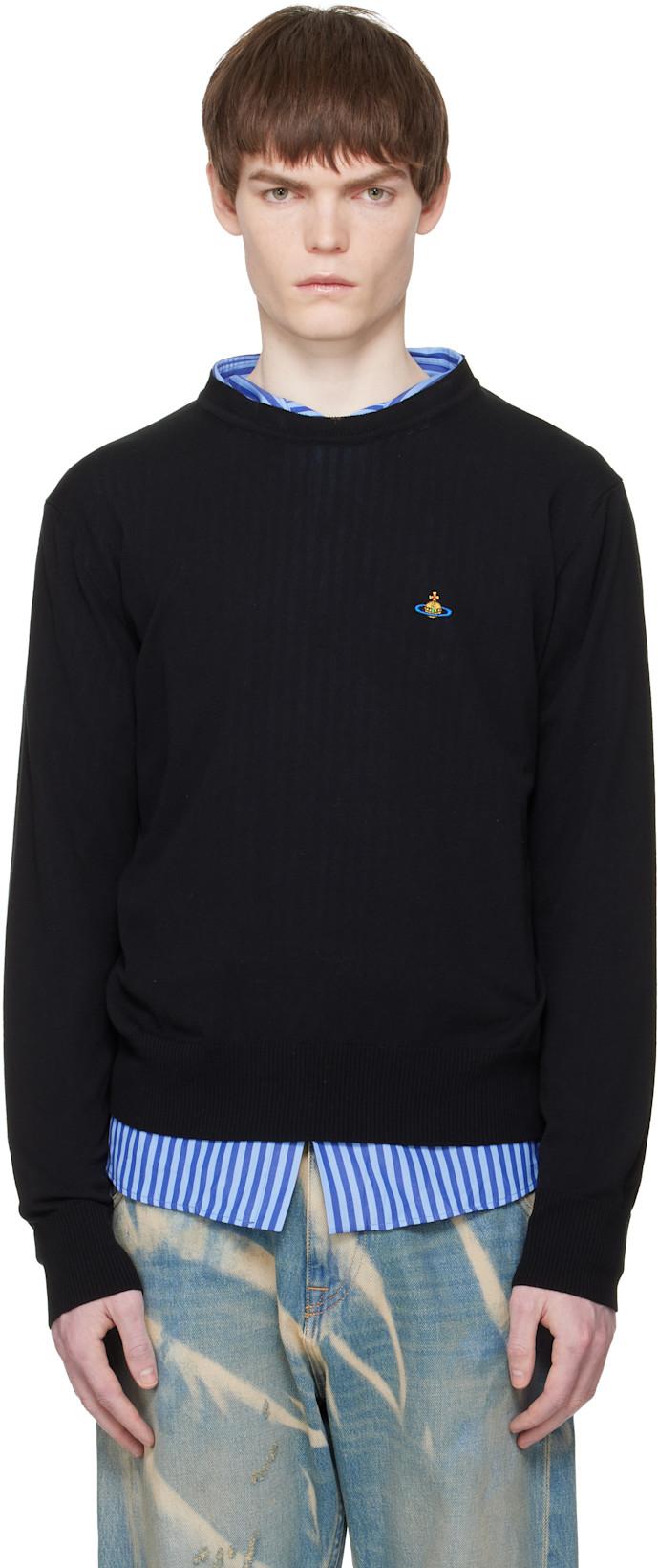 Black Alex Round Neck Sweater by VIVIENNE WESTWOOD