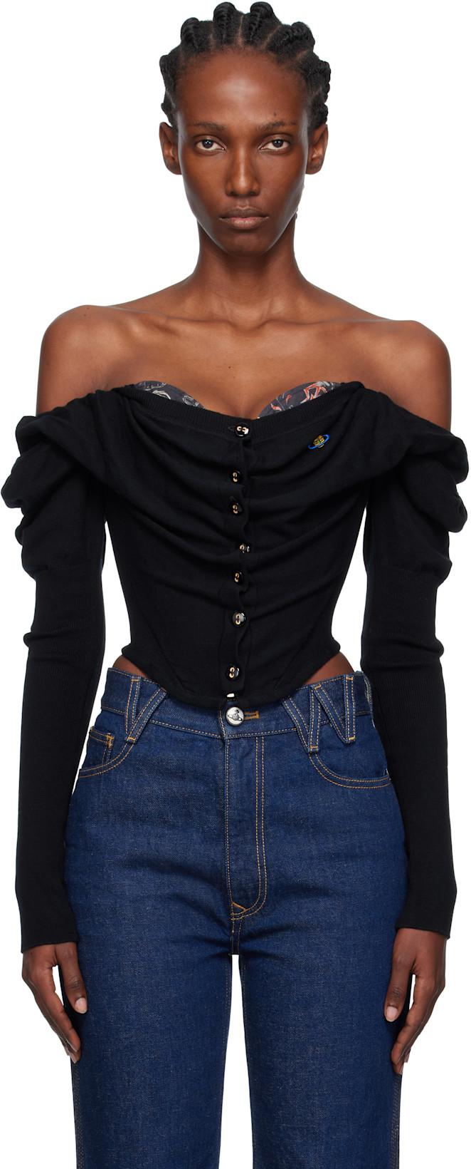 Black Bea Corset Cardigan by VIVIENNE WESTWOOD