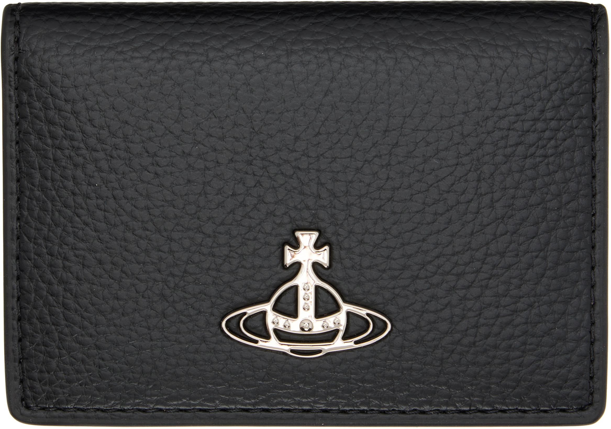 Black Bifold Card Holder by VIVIENNE WESTWOOD Black Bifold Card Holder by VIVIENNE WESTWOOD