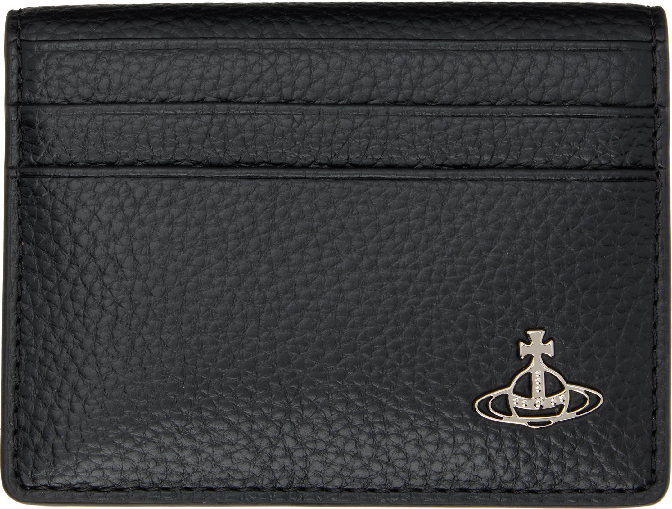Black Bifold Man Card Holder by VIVIENNE WESTWOOD Black Bifold Man Card Holder by VIVIENNE WESTWOOD