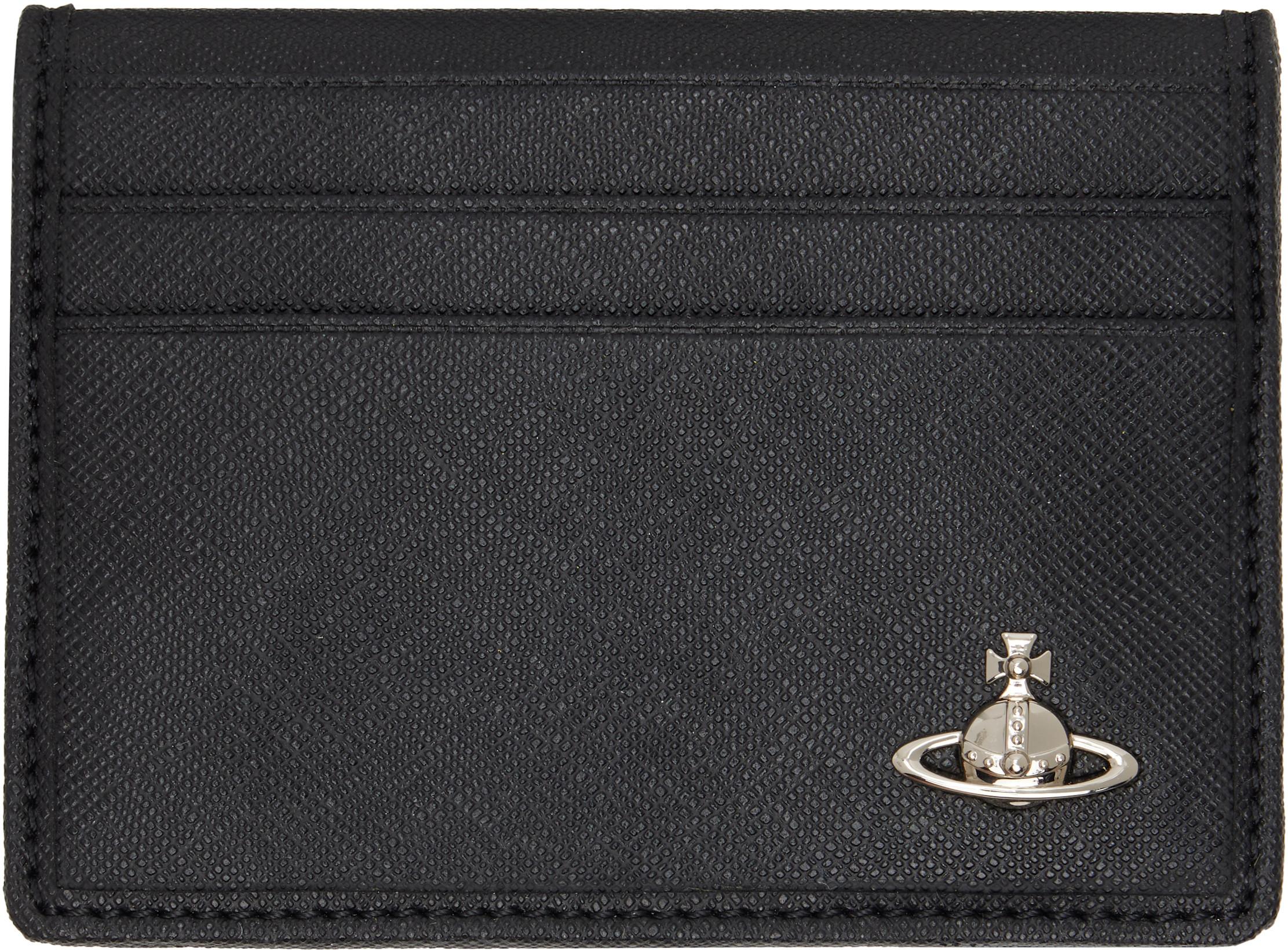 Black Bifold Man Card Holder by VIVIENNE WESTWOOD