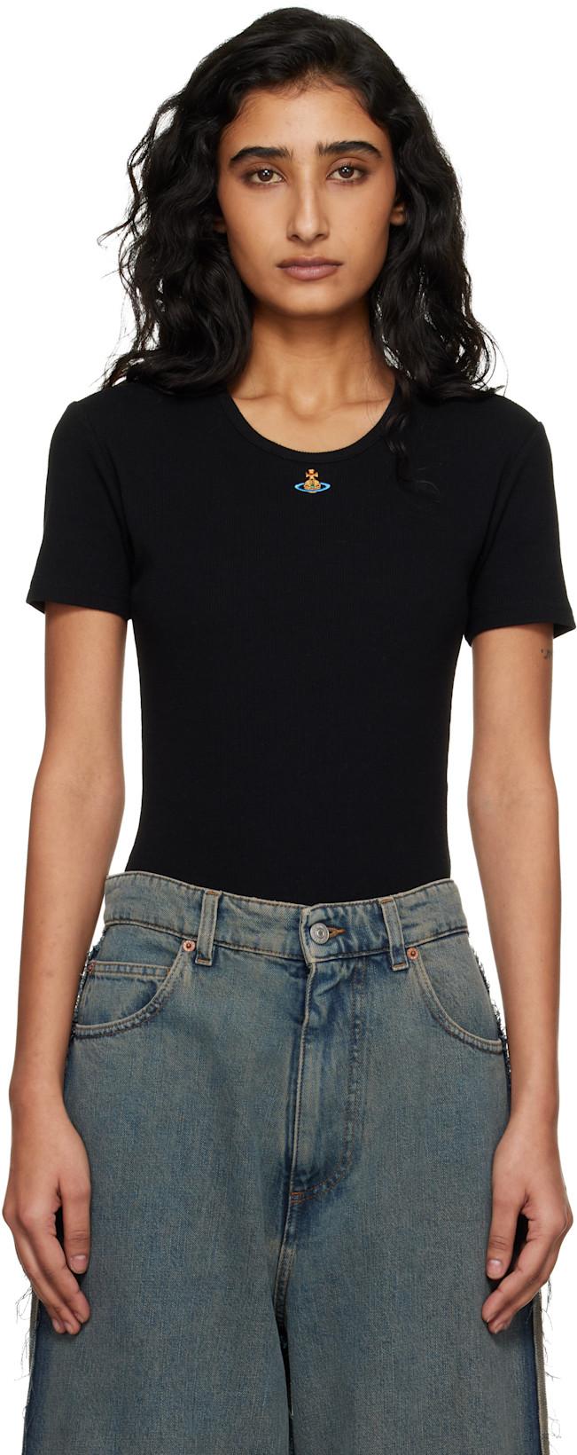 Black Cap Sleeve Bodysuit by VIVIENNE WESTWOOD