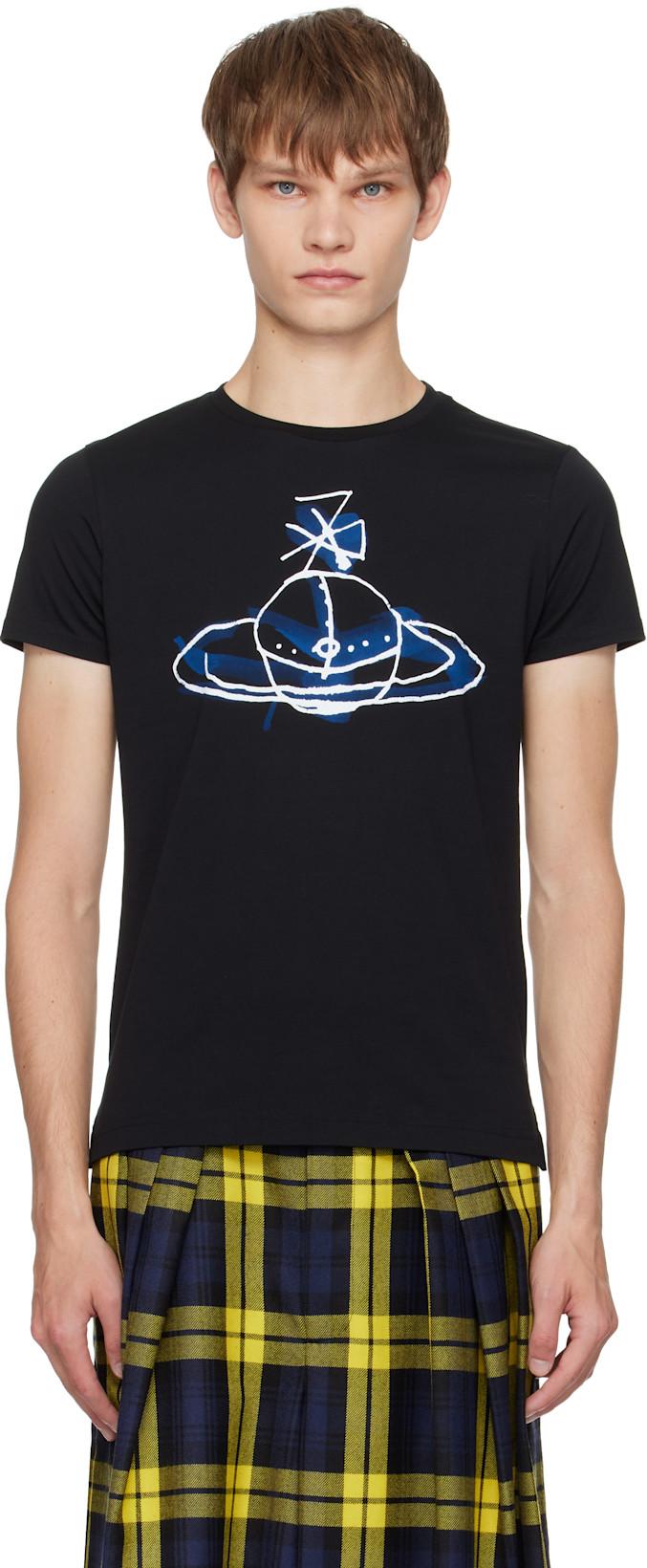 Black Drawn Orb Peru T-shirt by VIVIENNE WESTWOOD