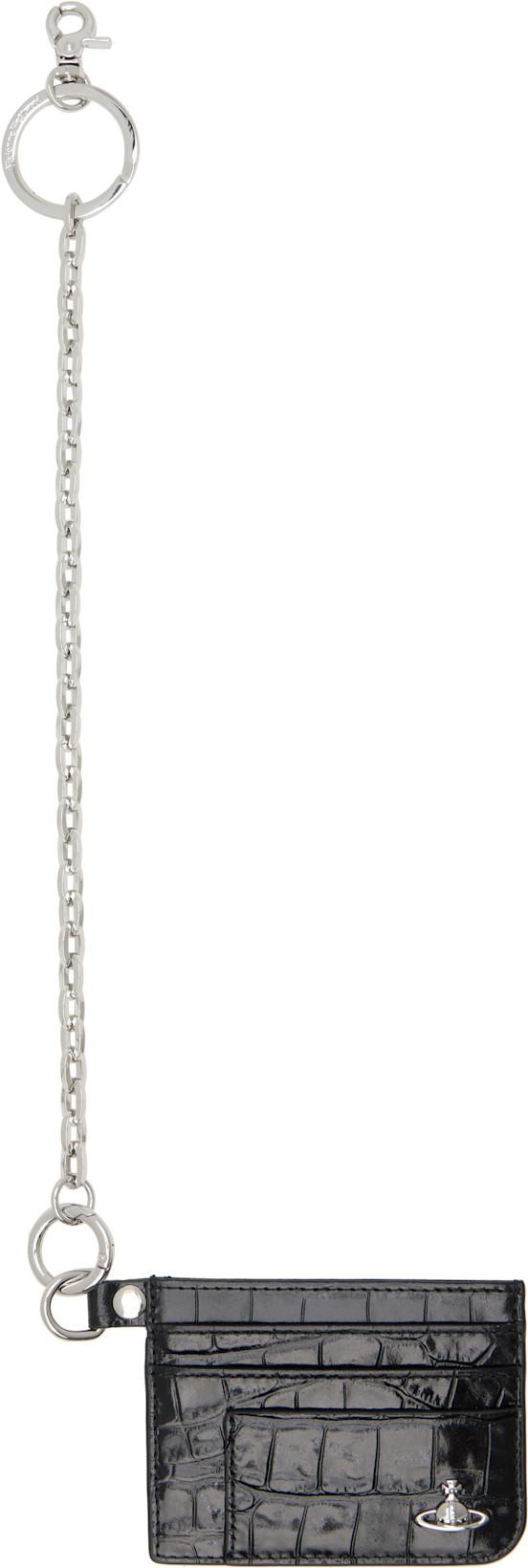 Black Flat Chain Card Holder by VIVIENNE WESTWOOD