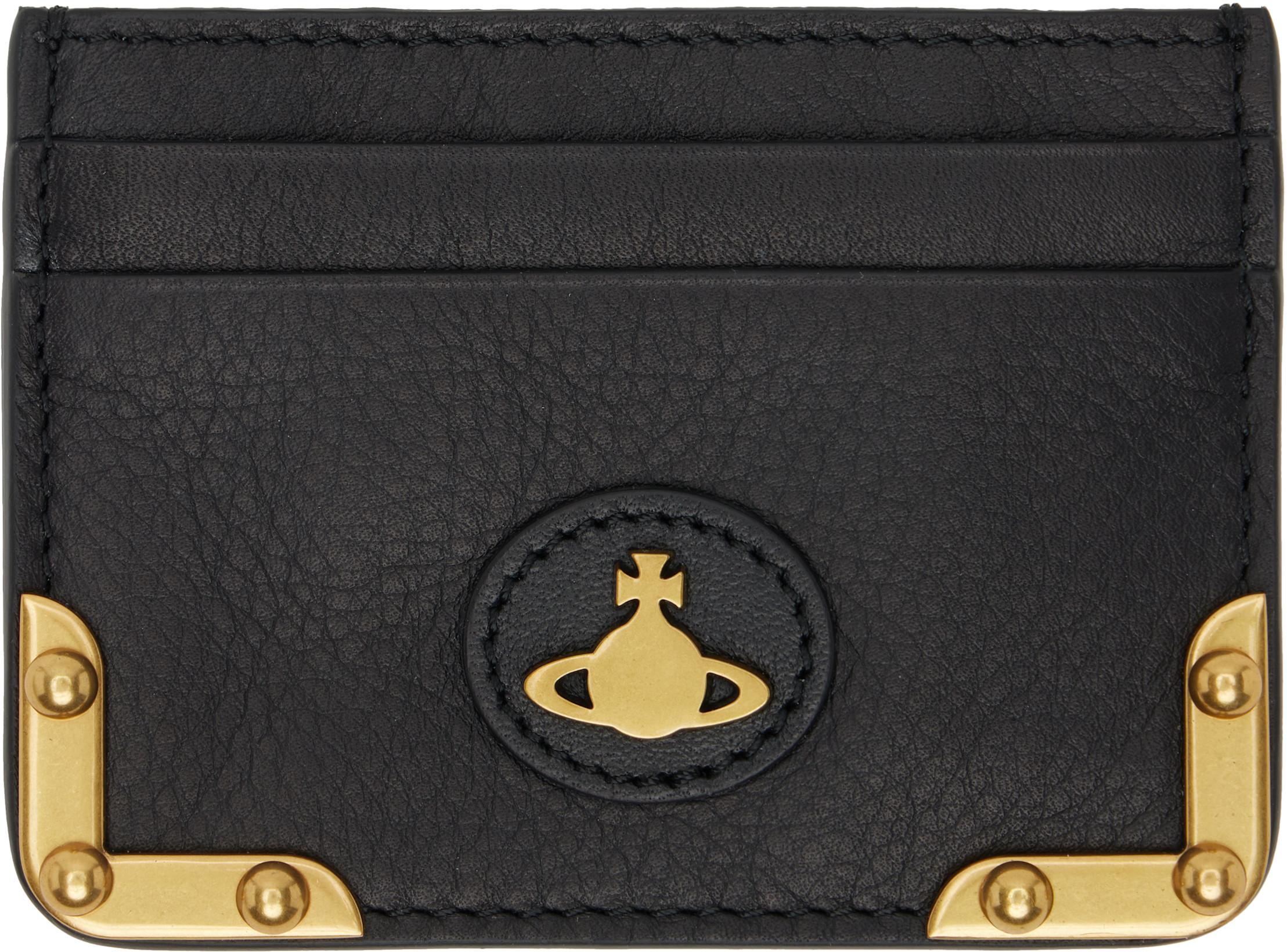 Black Flat Orb Card Holder by VIVIENNE WESTWOOD