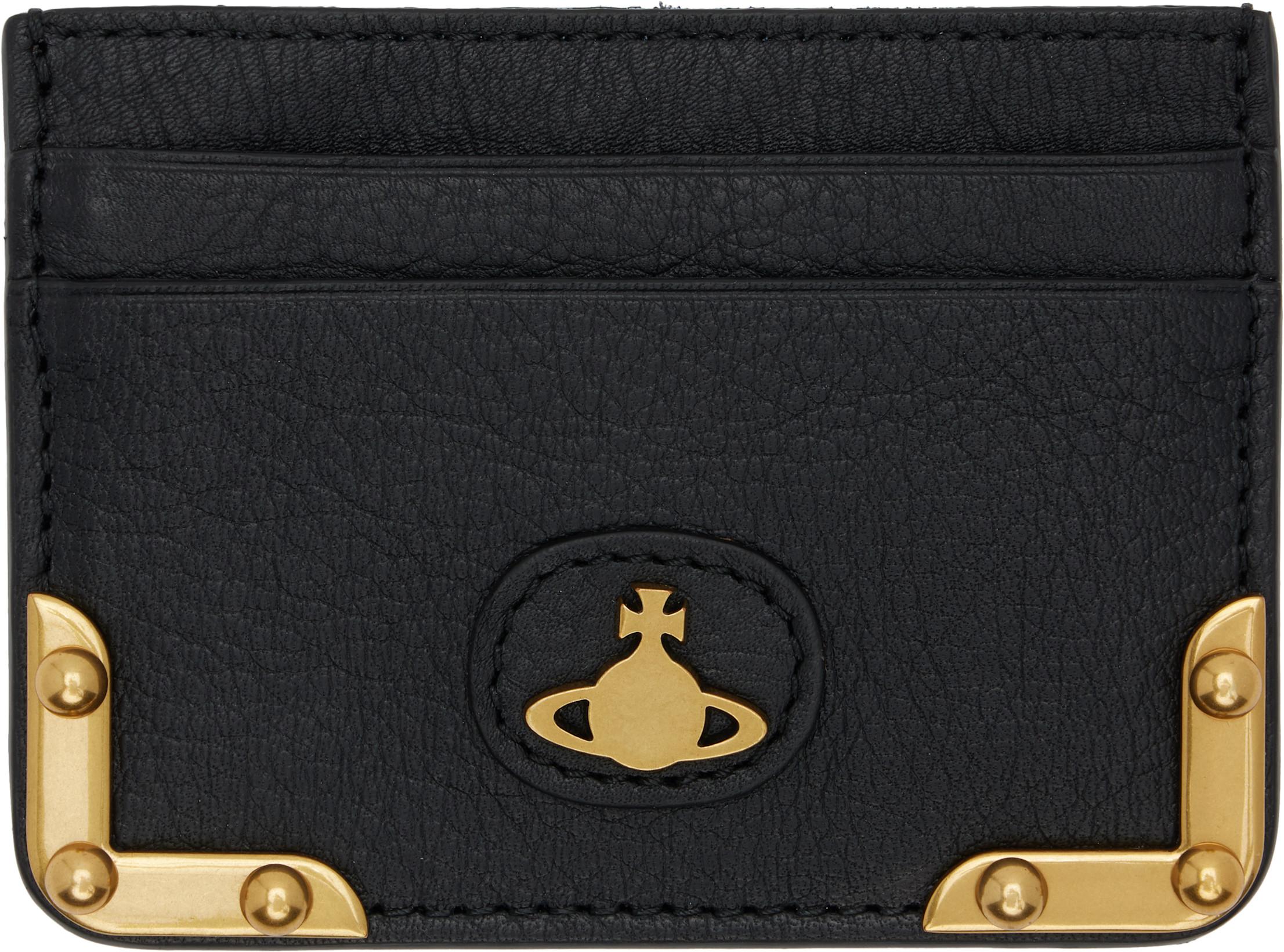 Black Flat Orb Card Holder by VIVIENNE WESTWOOD