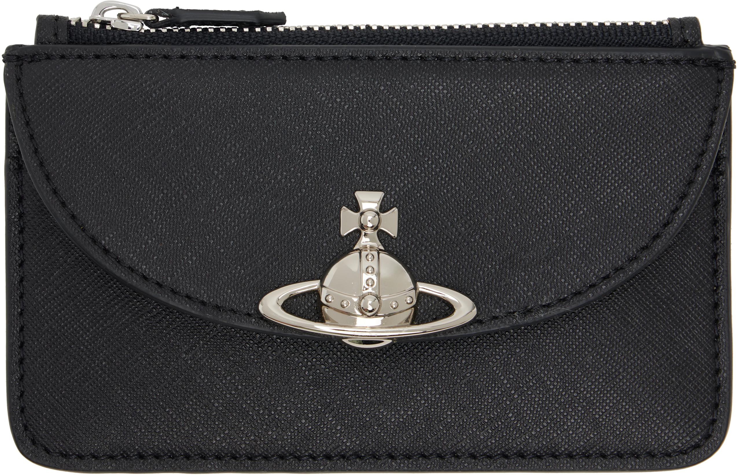 Black Half Moon Card Holder by VIVIENNE WESTWOOD
