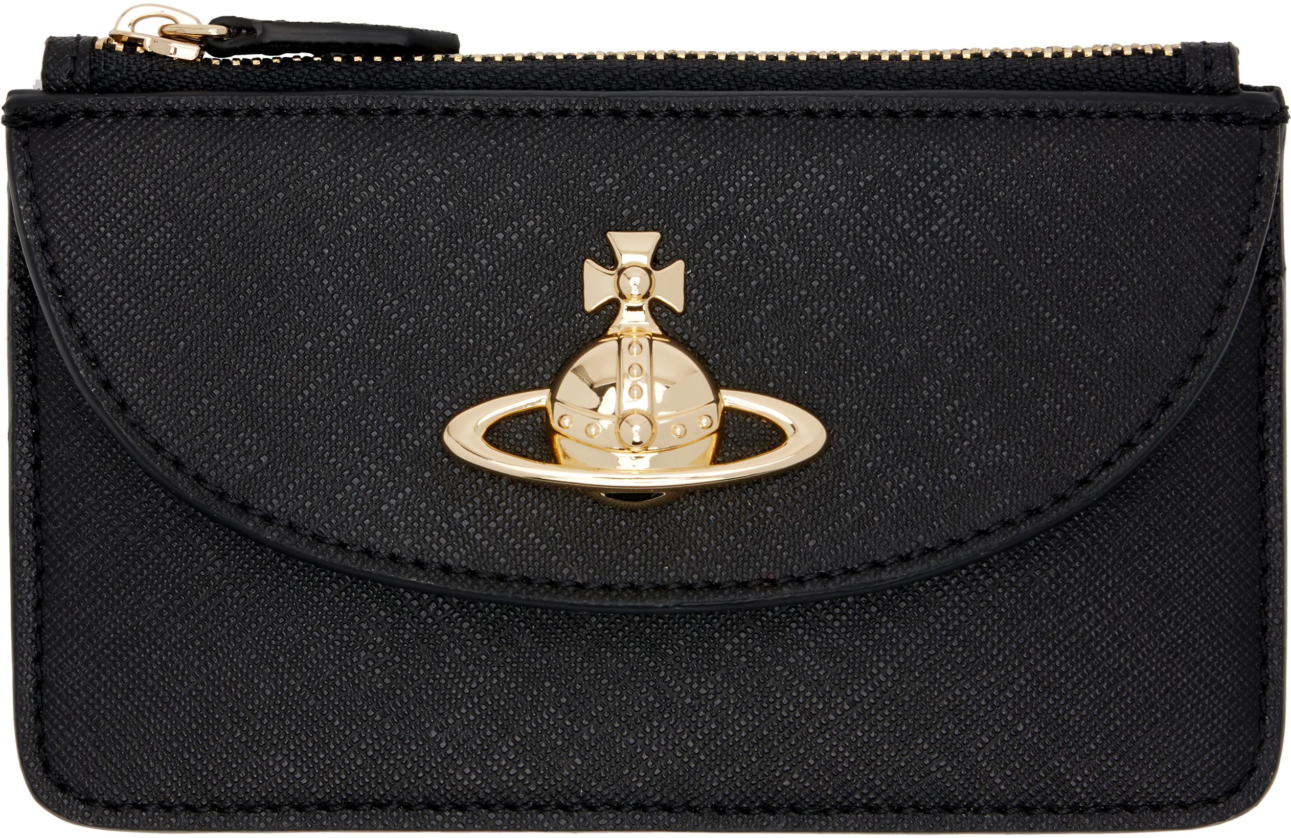 Black Half Moon Card Holder by VIVIENNE WESTWOOD