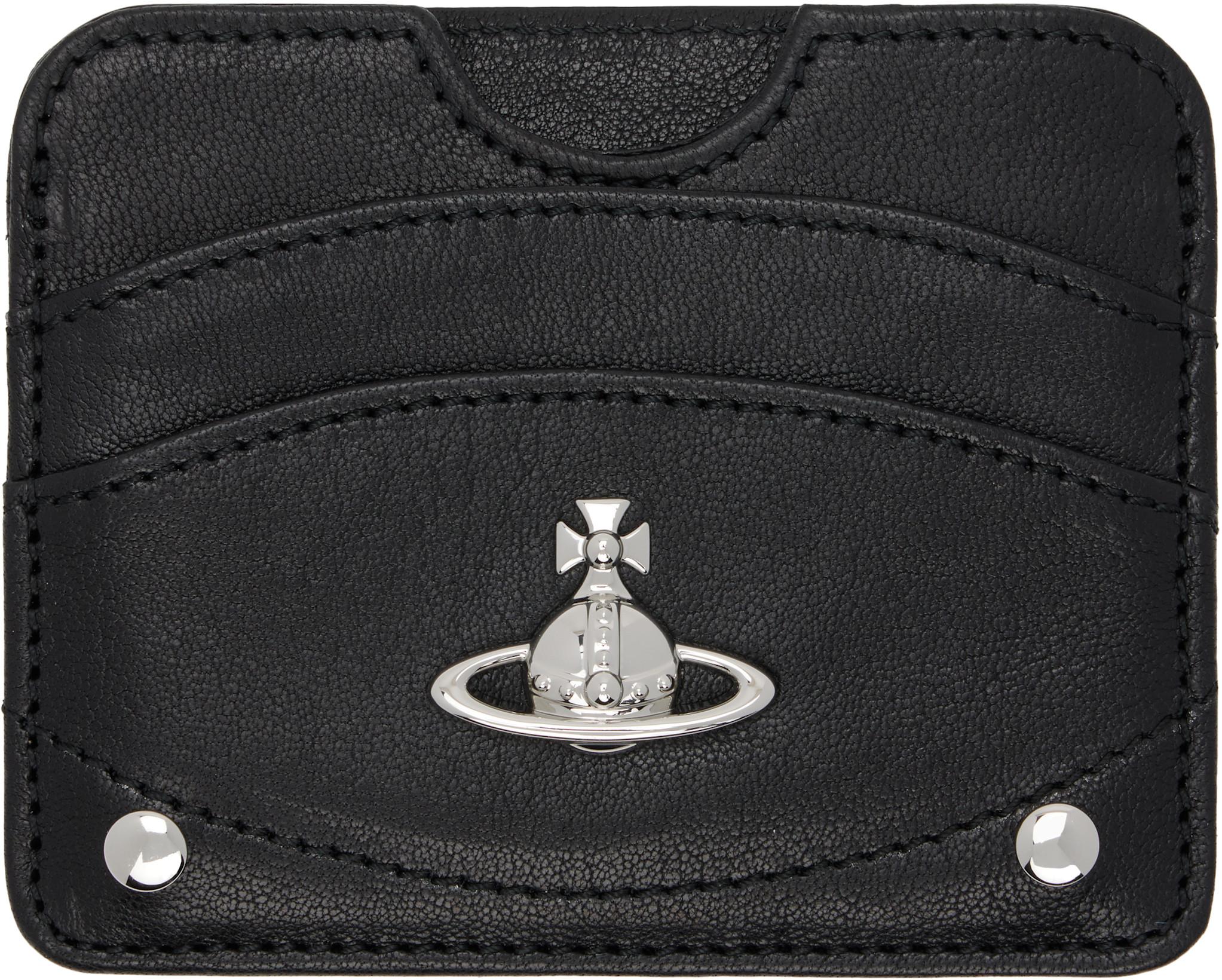 Black Half Moon Flat Card Holder by VIVIENNE WESTWOOD