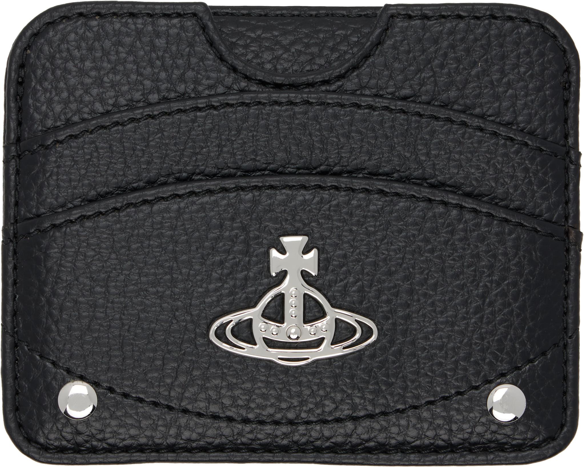 Black Half Moon Flat Card Holder by VIVIENNE WESTWOOD