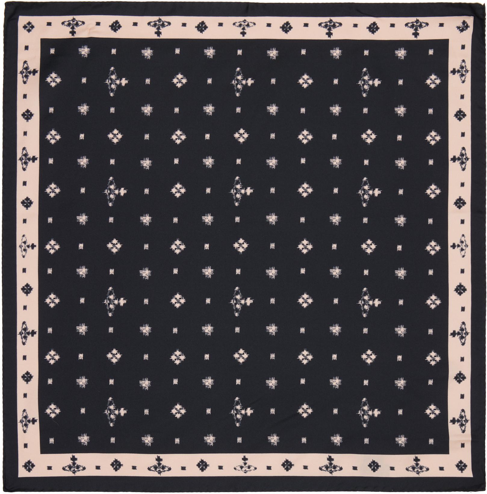 Black Ikat Pocket Square Scarf by VIVIENNE WESTWOOD