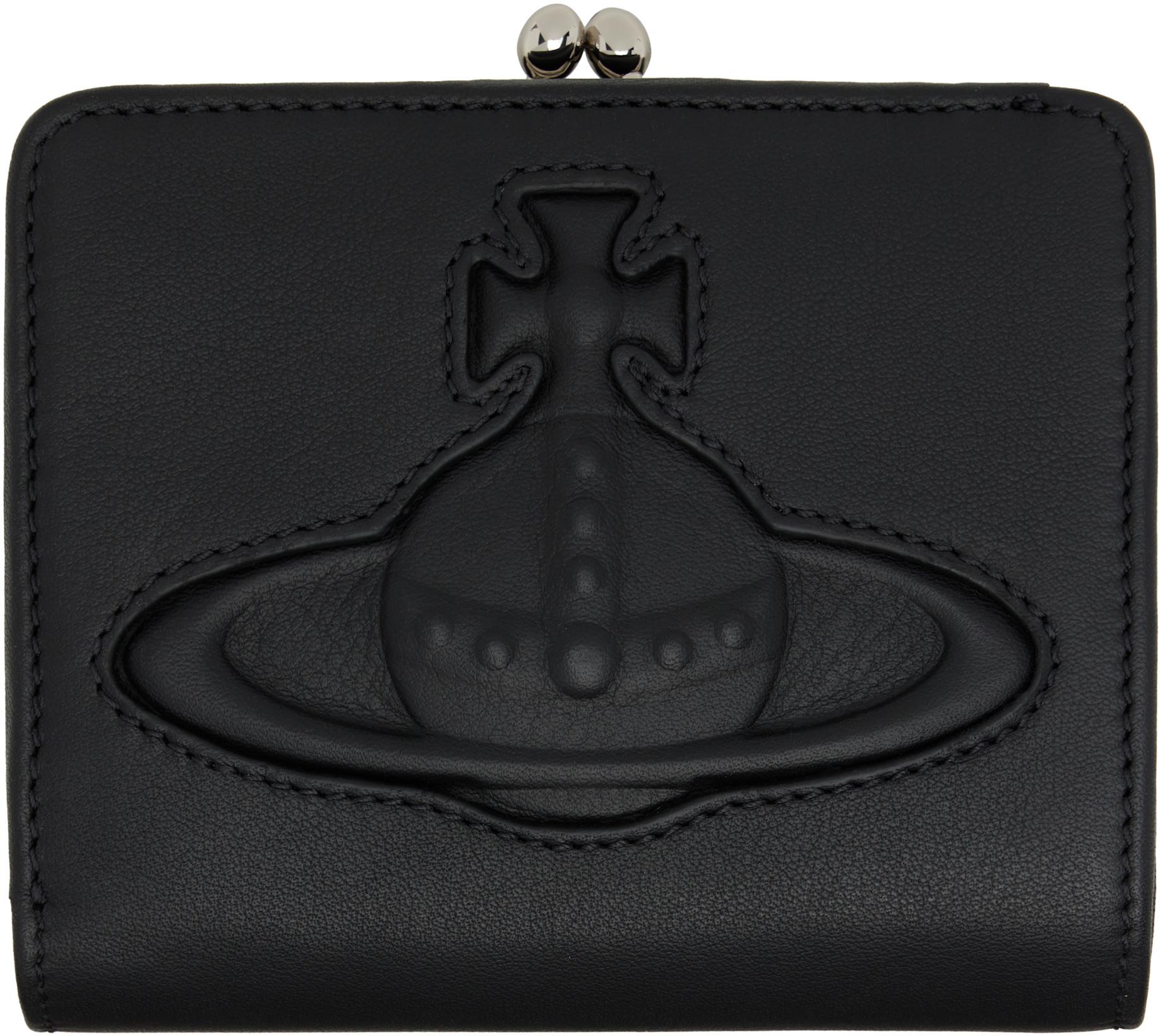Black Injected Orb Coin Purse Wallet by VIVIENNE WESTWOOD