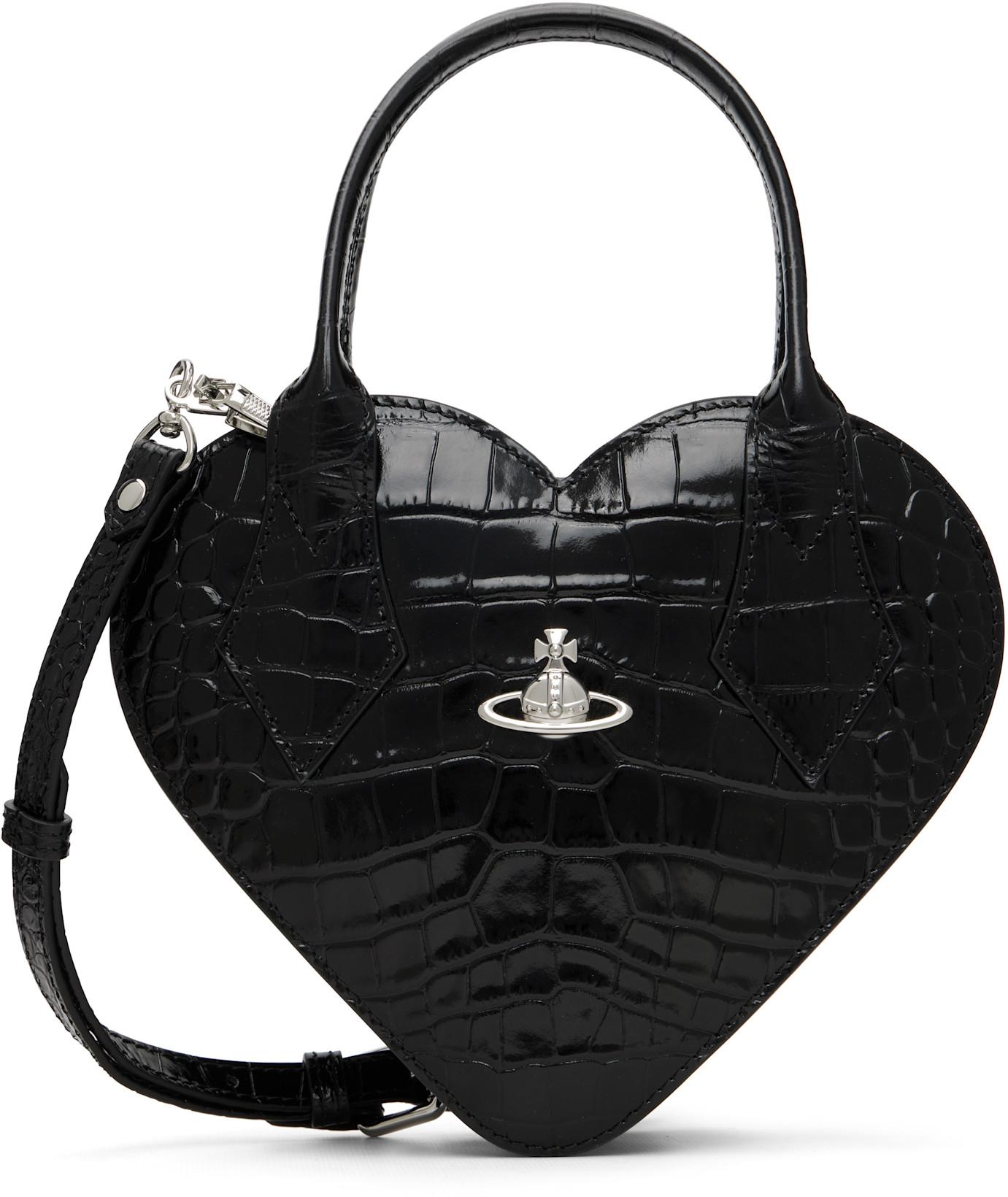 Black Josephine Heart Crossbody Bag by VIVIENNE WESTWOOD