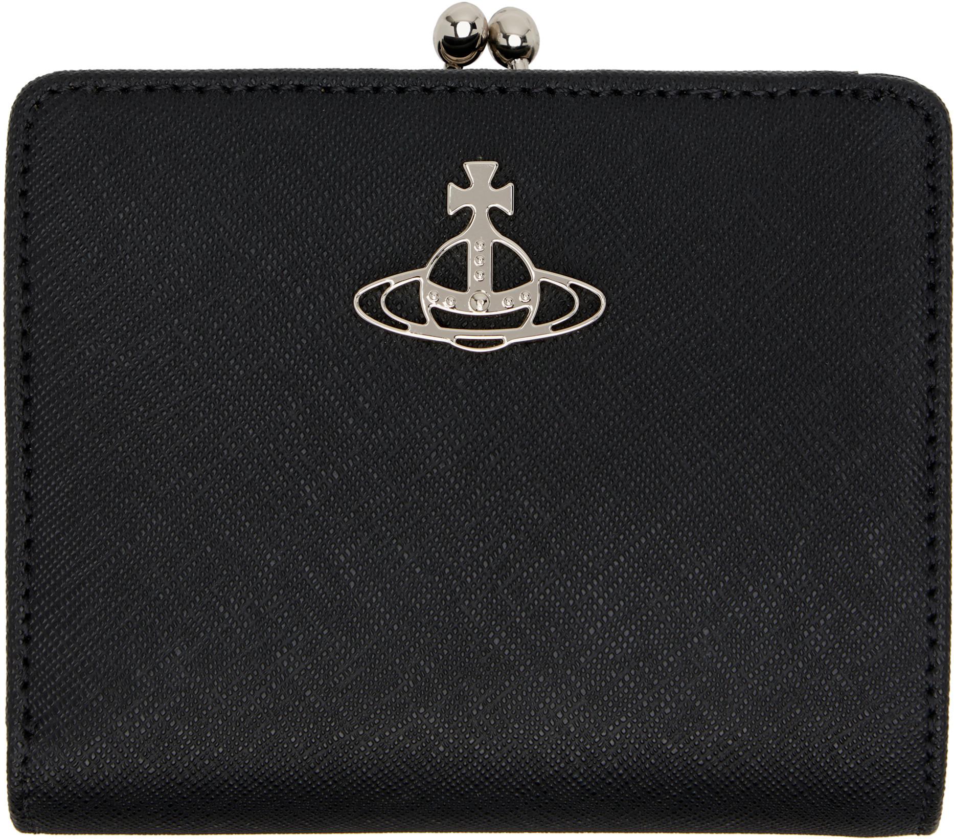 Black Leather Bifold Wallet by VIVIENNE WESTWOOD